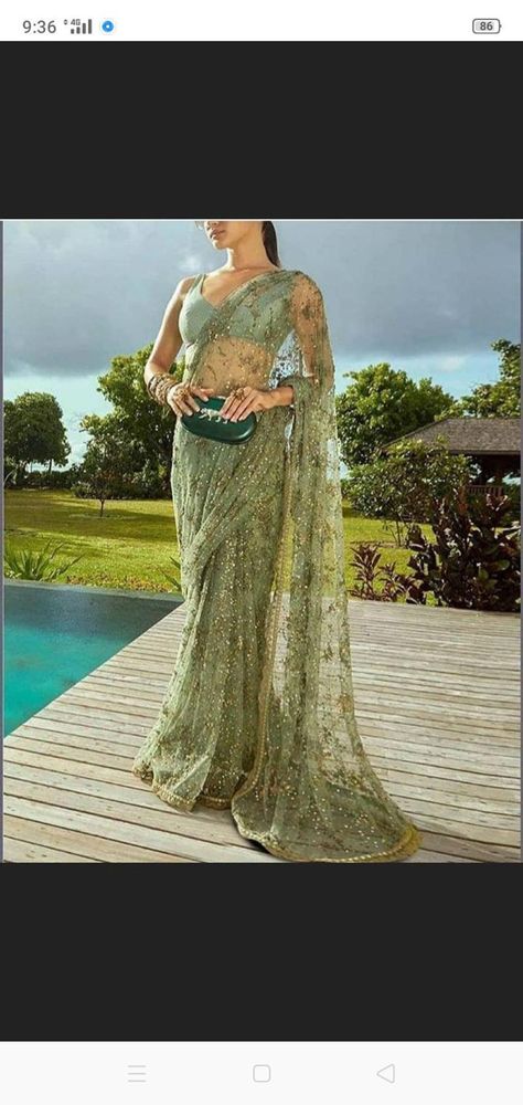 Sabyasachi Designer, Sabyasachi Sarees, Bollywood Designer Sarees, Indian Designer Sarees, Party Wear Saree, Green Saree, Net Saree, Trendy Sarees, Saree Shopping