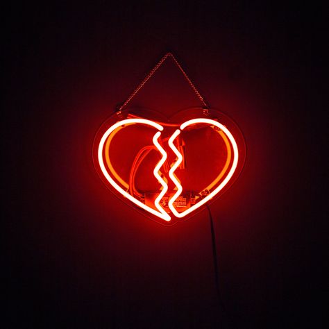 heartbreak neon Heart Neon Sign, Heart Neon, Acrylic Tube, Heartbreak Hotel, Red Neon, Neon Flex, Neon Sign Bedroom, Dark Corners, Warm Red