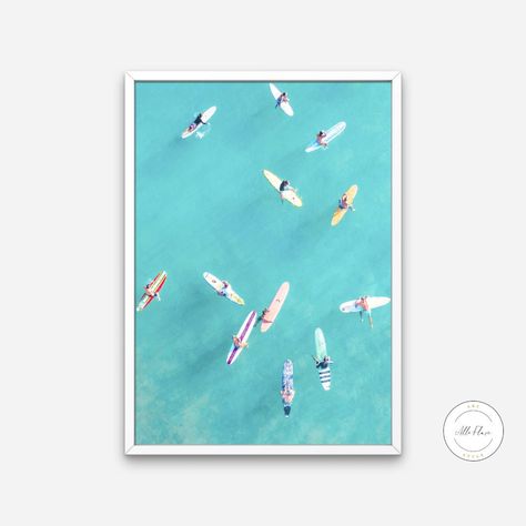 Surfboard Print, Surfer Print, Surfboard Decor, Surfboard Art, Aerial Photograph, Surfing Photography, Coastal Prints, Water Art, Surf Art