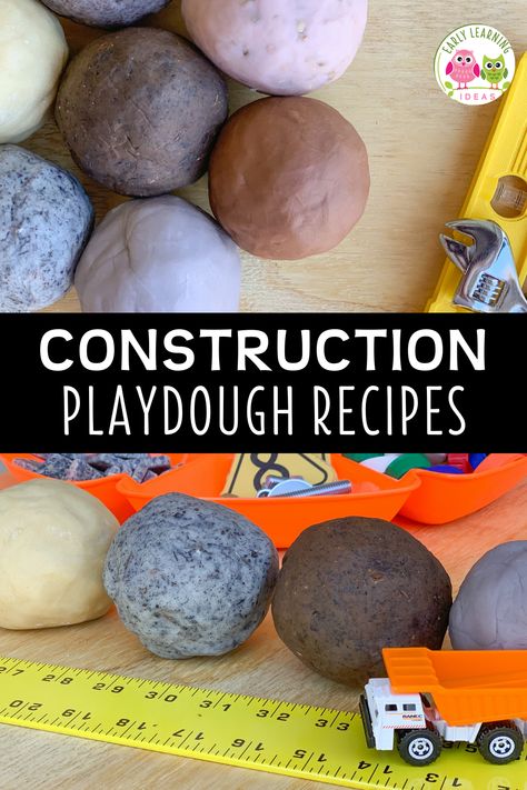 Playdough Trays, Play Dough Center, Construction Theme Preschool, Preschool Construction, Pre K Classroom, Breakfast Recipes Kids, Make Brown, Math Mats, Playdough Activities