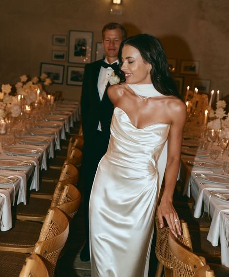 Loose Wedding Dress, Katherine Tash, Puglia Wedding, Draped Wedding Dress, Hilton Wedding, Hollywood Glam Wedding, Glam Wedding Dress, Silk Wedding Dress, 2025 Wedding