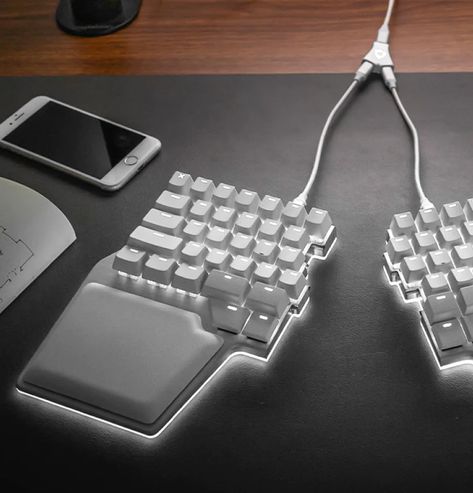 Dygma Raise split ergonomic keyboard Split Mechanical Keyboard, Unique Keyboards, Split Keyboard, Setup Inspiration, Ergonomic Keyboard, Office Inspo, Setup Ideas, Crowdfunding Campaign, Mechanical Keyboards