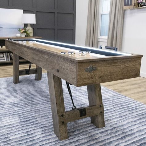 American Legend Legend Brookdale 9' LED Shuffleboard Table with Bowling & Reviews | Wayfair Shuffleboard Table, American Legend, Kitchen Sale, Outdoor Ceiling Fans, Pool Table, Game Room Furniture, Table Games, Outdoor Ceiling Lights, Bath Decor