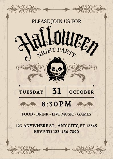 See more templates in my Canva portfolio 👉 https://www.canva.com/p/olegnik/ ⭐️ This design meets the following characteristics: halloween party invitation spooky vintage invite retro bold event printable Vintage Halloween Party Invitations, Canva Portfolio, Spooky Vintage, Vintage Halloween Party, Halloween Party Invitation, Vintage Invitations, 2025 Calendar, Halloween Party Invitations, Canva Design