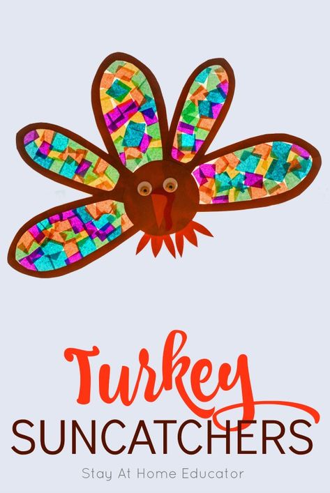 This Suncatcher is the Perfect Turkey Craft for Preschoolers Thanksgiving Activities For Preschoolers, Turkey Crafts For Preschool, The Perfect Turkey, Turkey Crafts Kids, Thanksgiving Activities Preschool, Thanksgiving Crafts For Toddlers, Craft For Preschoolers, Thanksgiving Turkey Craft, Thanksgiving Crafts Preschool