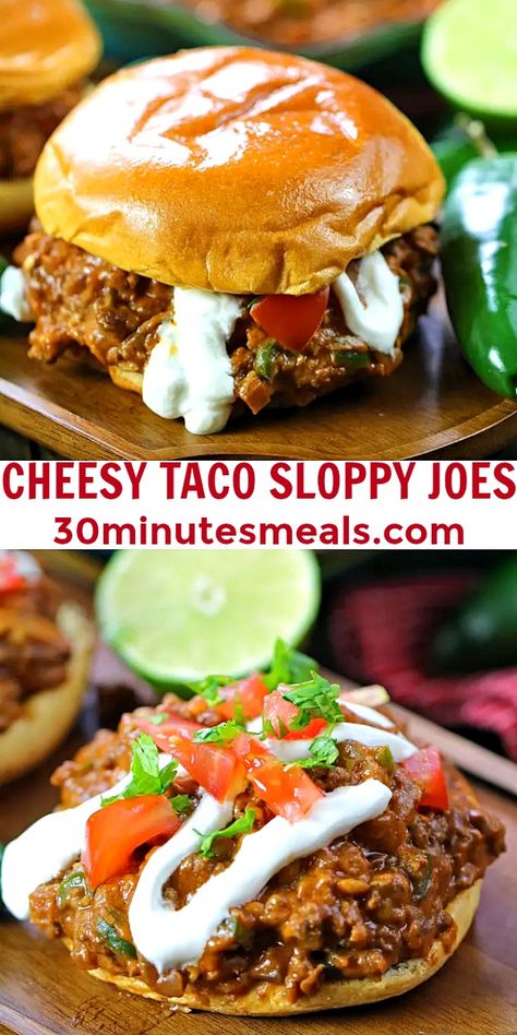 Taco Sloppy Joes, Taco Pasta, Taco Pizza, Sloppy Joes Recipe, Taco Dip, Sloppy Joe, Minced Meat, Sloppy Joes, Beef Dinner