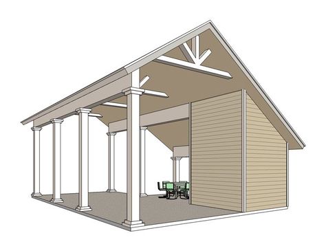 RV Carport Plan, 006G-0163 Rv Carport With Living Quarters, Camper Carport Ideas, Rv Carport Ideas Diy, Diy Rv Covered Parking, Motorhome Carport, Rv Shelter With Deck, Rv Carport Ideas, Rv Shed, Camper Garage