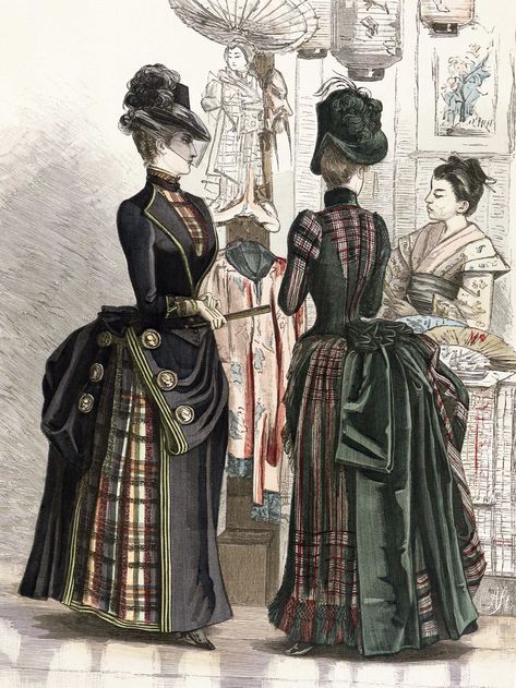 Fashion Plate - Freja Magazine - 1885 1870 Dress, 1810 Fashion, 1880 Fashion, Victorian Fashion Women, Western Womens Fashion, 1870s Fashion, Victorian Dresses, Victorian Era Fashion, 1880s Fashion