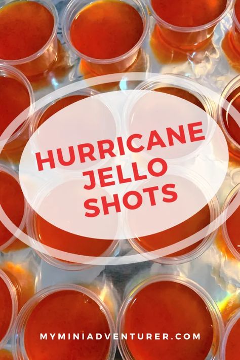 Hurricane Jello Shots - My Mini Adventurer Pineapple Jello Shots, Yummy Jello Shots, Malibu Jello Shots, Orange Jello Shots, Cherry Jello Shots, Rum Jello Shots, Watermelon Jello Shots, Jello Shooters, Best Jello Shots