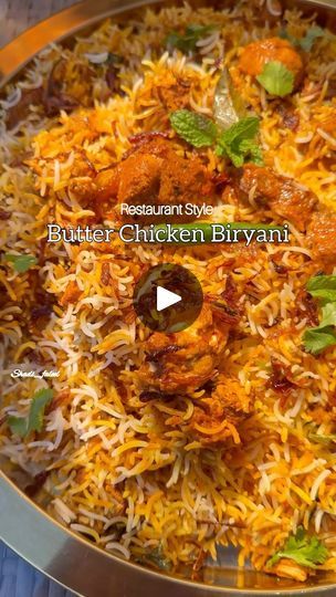 597K views · 86K reactions | Will you try this !! Eid series: 10  Restaurant Style Butter Chicken Biryani !!  This Eid try making this irresistible Butter Chicken Biryani, with tender chicken & blend of creamy rich flavors delivering a royal taste with each mouthful..  Try it out and thank me laterzz..  LIKE, SAVE, SHARE the reel & FOLLOW @shadi_faleel for more easy recipes.  You’ll need: To Marinate 1kg Boneless Chicken cubes from @thehalalbutcheryuk  1 tbsp Salt 1 tbsp Chilli powder  1 tbsp Kashmiri chilli powder  1/2 tbsp Cumin powder  1/2 tbsp Garam masala  1/2 cup Yoghurt  2 tbsp Tomato paste  1 tbsp Ginger garlic paste  1 tbsp Kasuri methi Juice of 1 lemon 1/4 cup Oil  Handful of Chopped Coriander 🌿   For the masala  80g Butter 1/3 cup Ghee 1/2 cup Fried onions 1/2 cup Yoghurt  10 p Butter Chicken Biryani Recipe, Boneless Chicken Recipes Indian, Chicken Biryani Recipe Indian, Biriyani Recipes, Easy Chicken Biryani Recipe, Chicken Cubes, Kashmiri Chilli, Kasuri Methi, Chicken Recipes Boneless