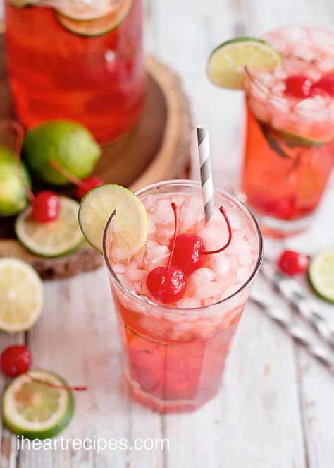 Cherry Limeade (Sonic Copycat Recipe) | I Heart Recipes Cherry Limeade Recipe, Recipe With Ginger, Sonic Cherry Limeade, Coke Recipes, Limeade Recipe, I Heart Recipes, Heart Recipes, Italian Soda, Southern Recipes Soul Food