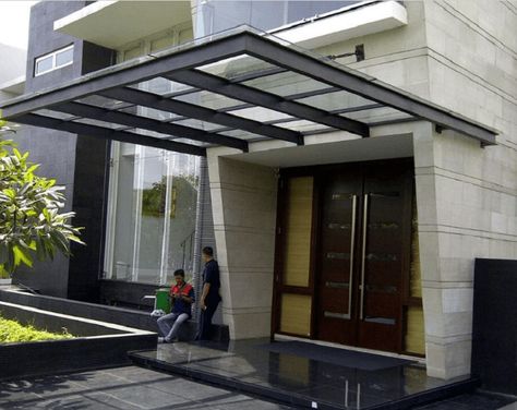 √ 36 Model Kanopi Baja Ringan Terbaru Tanpa Tiang Minimalis Design Kanopi, Modern Office Design Inspiration, Canopy Carport, Patio Trellis, Canopy Glass, Steel Pergola, House Fence Design, Baja Ringan, Carport Designs