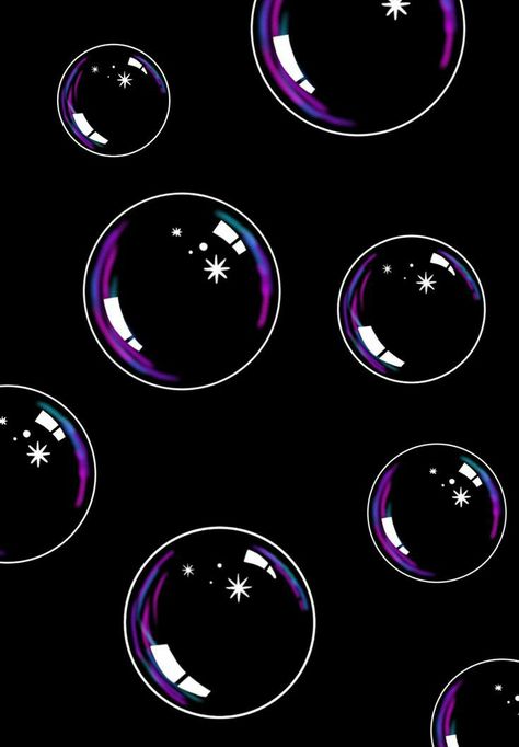 Bubbles On Black Background, Black Bubbles Wallpaper, Bubble Wall Painting, Black Bubble Wallpaper, Bubble Background Wallpapers, Soap Bubbles Drawing, Bubbles Black Background, Desktop Wallpaper Scenery, Computer Wallpaper Desktop Wallpapers Aesthetic