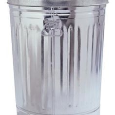 Use a metal etching spray primer before painting a galvanized trash can. Painting Galvanized Metal, Painted Trash Cans, Metal Trash Cans, Flower Pot Design, Metallic Spray Paint, Metal Bathroom, Aging Metal, Metal Etching, Trash To Treasure