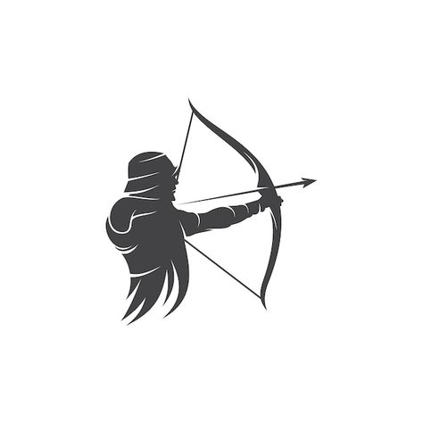 Vector archery logo design vector templa... | Premium Vector #Freepik #vector #warrior #archer #archery-logo #knight Archery Logo Design, Mongolian Archery, Hilux Mods, Archer Logo, Archery Logo, Hijab Logo, Man Logo, Vector Template, Muslimah Fashion