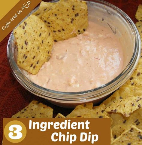 Super Bowl Appetizers, Dip For Tortilla Chips, Superbowl Appetizers, Cheese Chips, Easy Dips, Appetizer Bites, Chip Dip, Appetizer Dips, 3 Ingredient