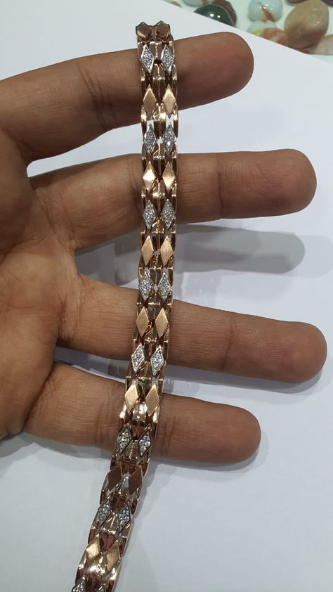 Gents rose gold bracelet Gold Breslate Design Men, Mens Braclets Gold, Gents Bracelet Gold Mens Fashion, Rose Gold Bracelet Men, Breslet Jewelry Gold For Man, Platinum Bracelets For Men, Gents Diamond Bracelet, Breslet Jewelry Gold, Gents Bracelet Gold