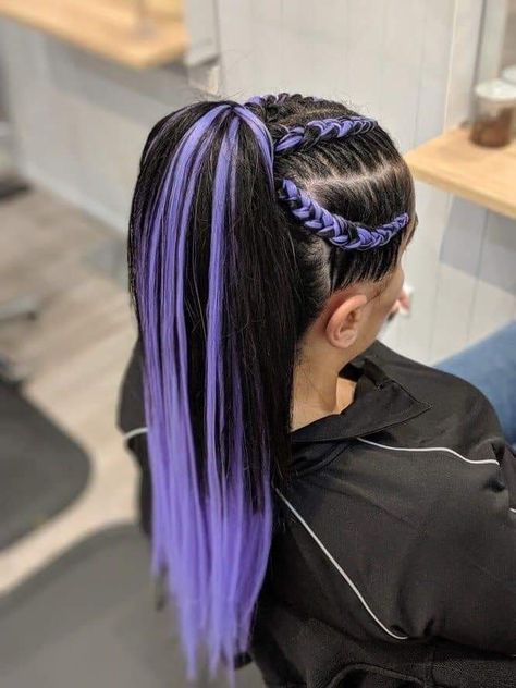 Purple Extensions, Braided Ponytail Extension, Music Festival Hair, Festival Braids, Rave Hair, Braids With Extensions, Braid In Hair Extensions, Ponytail Extension, Festival Hair