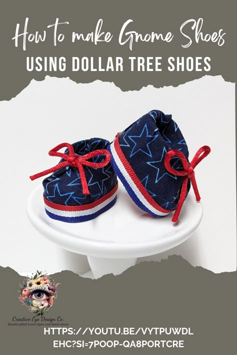 DIY Dollar Tree Gnome Shoes Halloween Shoes Diy, Diy Gnomes With Legs Tutorials, Gnomes With Legs Diy, Gnome Shoes Diy Patterns Free, Diy Gnome Crafts, Gnome Shoes Diy Patterns, How To Make Gnome Shoes, Halloween Gnomes Diy How To Make, How To Make A Gnome Free Pattern