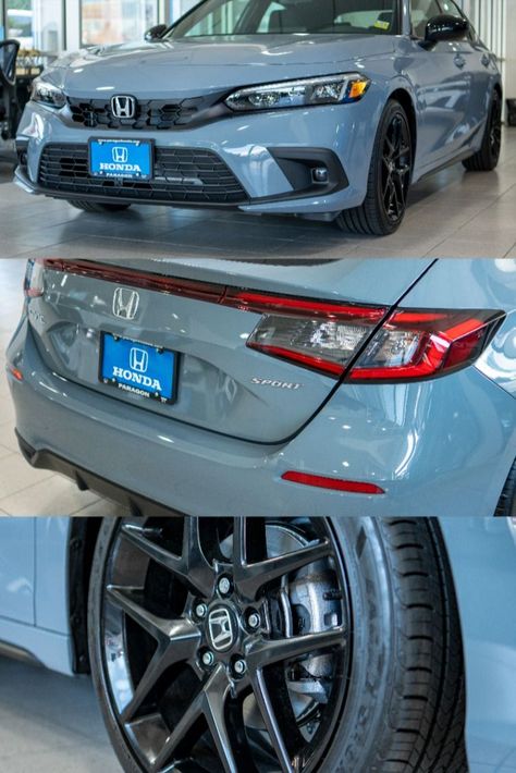 Sonic Gray Pearl Civic Hatchback at Paragon Honda Honda Hatchback, Honda Civic Vtec, Honda Civic Sport, Blue Aesthetic Dark, Honda Civic Hatchback, Civic Hatchback, Queens Ny, New Honda, New 2023