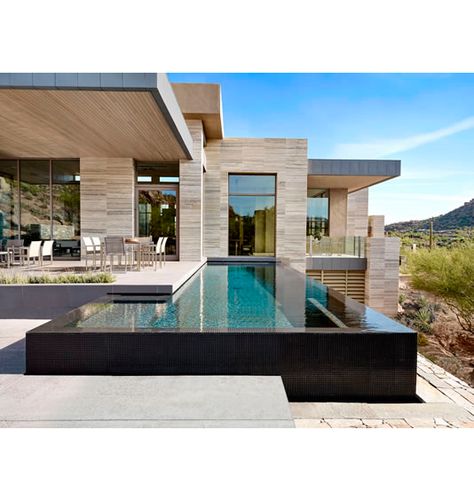 Estancia Hillside Contemporary 1 Moderne Pools, Infinity Edge Pool, Modern Pools, Lap Pool, Luxe Interiors, Design Exterior, Outdoor Swimming, Modern Exterior, Infinity Pool