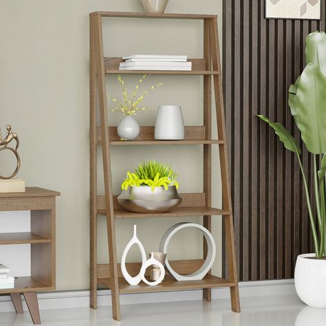 5-Tier Ladder Shelf with Storage Space, Free Standing Bookshelf, Free Standing Bookshelf, Shelf Pantry, Standing Bookshelf, Office Study Room, Balcony Office, Ladder Bookshelf, Utility Shelves, Home Office Study, Office Bookcase