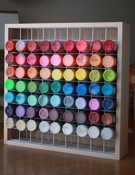 Craft Paint Storage Rack Holds 81 2 oz Bottles of by Hofcraft Paint Organizer, Craft Paint Storage, Paint Rack, Paint Organization, Craft Storage Ideas, Diy Organizer, Organizer Diy, Art Studio Ideas, Dream Craft Room