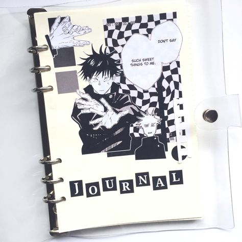 Anime Journal Cover, Journal Cover Aesthetic, Anime Journal Ideas, Bujo Journal, Anime Crafts Diy, Anime Journal, Love Scrapbook, Notebook Cover Design, Sketchbook Cover