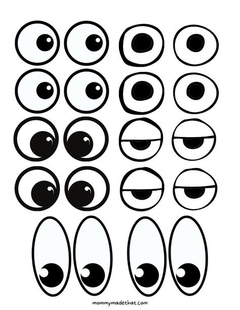 Free Printable Monster Eyes And Mouth, Free Printable Faces, Goggly Eyes Crafts, Mouth Template Free Printable, Printable Eyes Templates, Diy Googly Eyes, Monster Eye Drawing, Googly Eye Tattoo, Printable Eyes For Crafts