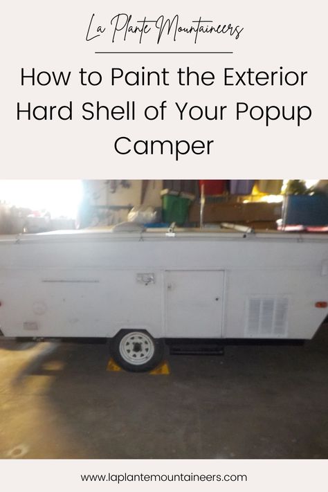 Camper Updates, Popup Camper Remodel, Trailer Frame, Stuff I Want, Diy Awning, White Exterior Paint, Glitter Spray Paint, Pop Up Trailer, Trailer Tent