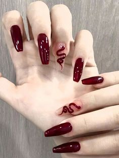 Revenge Nails, Knife Nails, Russian Nail Art, Red Marble Nails, Snake Skin Nails, Gel Polish Designs, Nail Hacks, Petty Revenge, Autumn Tones