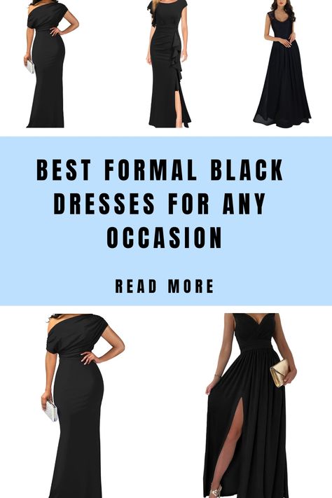 Best formal black dresses for any occasion. Read more. Elegant Black Dress Classy, Formal Black Dress Outfit, Classy Black Dress Outfit, Formal Black Dresses, Black Dress Aesthetic, Black Dress Outfit Party, Classy Black Dress, Stylish Black Dress, Black Dress Outfit