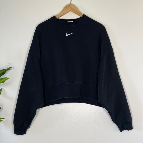 NIKE SPORTSWEAR WOMEN'S OVERSIZED PHOENIX FLEECE SWEATSHIRT BLACK / SAIL Black Nike Crewneck, Black Nike Sweatshirt, Nike Sportswear Women, Nike Crewneck, Nike Sweaters, Nike Sweats, Nike Sweatshirt, Nike Sweatshirts, Black Nike