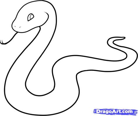 snake Rattle Snake Drawing Easy, Cute Drawings Of Snakes, Snake Sketch Easy, Snake Outline Drawings, Snake Drawing Sketches Easy, Snake Cute Drawing, Snake Cartoon Drawing, Simple Snake Drawing, How To Draw A Snake