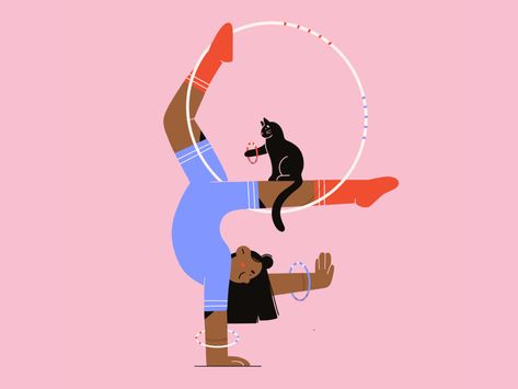 Yoga Illustration, Yoga Art, Hula Hoop, Business Illustration, Design Jobs, People Illustration, Digital Art Illustration, Girls Illustration, Flat Illustration