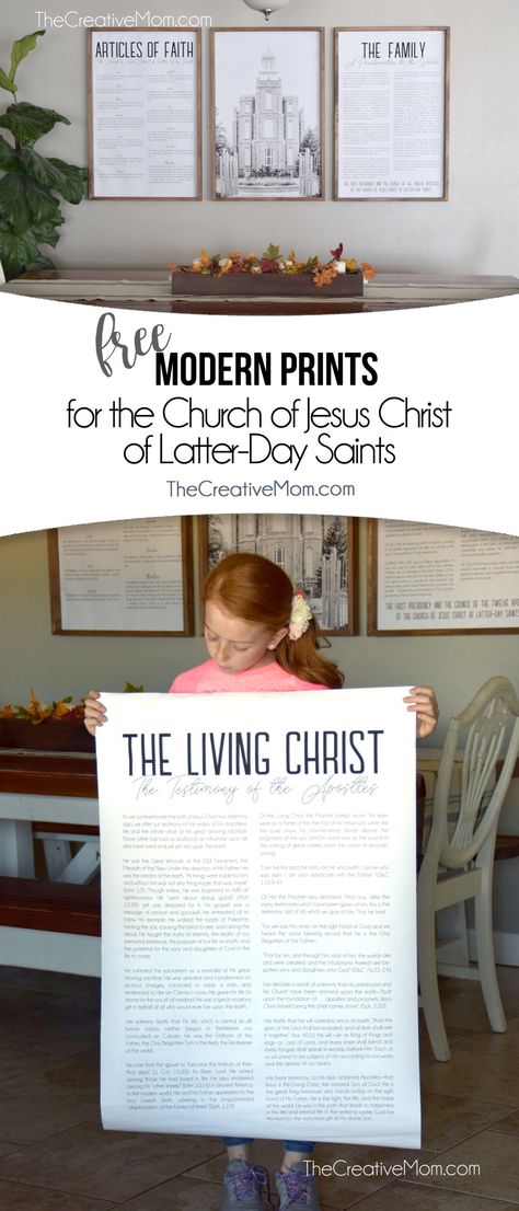 Modern Prints for The Church of Jesus Christ of Latter Day Saints (Free Download) - The Creative Mom Lds Signs For The Home, Lds Home Decor Ideas, Yw Room Decorations Lds, Lds Cricut Projects, Lds Wall Art, Lds Home Decor, Lds Printables Free, Gold Girls Room, Lds Decor