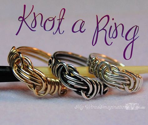 Knot Ring Wire Wrapping Tutorial All Wire Ring Ladies or | Etsy Diy Wire Wrapped Rings, Wrapped Rings, Diy Ring, Wire Wrapping Diy, Jewelry Magazine, Wire Jewelry Tutorial, Ring Tutorial, Soldering Jewelry, Diy Rings