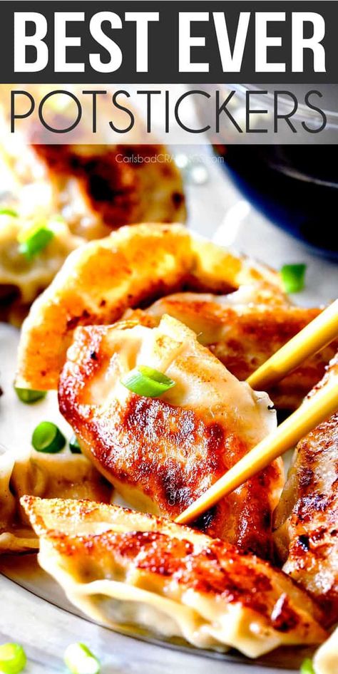 BEST Potstickers (Step-by-Step Photos, Tips, Tricks, Freezer Instructions) Homemade Pot Stickers, Potstickers Recipe, Carlsbad Cravings, Pot Stickers, Easy Chinese Recipes, Chinese Cooking, Diet Keto, Asian Cooking, Deviled Eggs