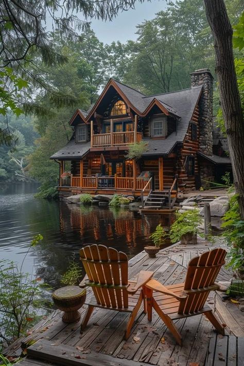 Cabin On The River, Cabin In Winter Woods, Log Cabin Living, Little Cabin In The Woods, Log Cabin Rustic, Rustic Home Design, Countryside House, Tiny Cabin, Log Cabin Homes