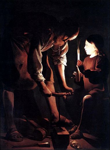 St. Joseph the Carpenter by Georges de La Tour- One of my favorite paintings. Joseph The Carpenter, Best Art Books, Michael Angelo, St Jerome, Baroque Painting, Baroque Art, Cave Paintings, Principles Of Design, Holy Mary