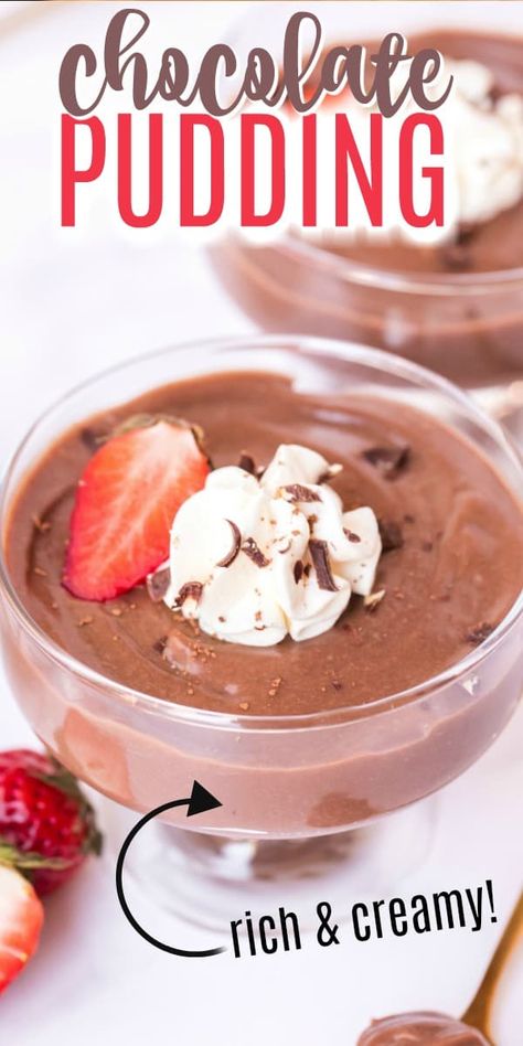 Pudding From Scratch Recipe, Easy Homemade Chocolate Pudding, Chocolate Pudding From Scratch, Homemade Chocolate Pudding Recipe, Triple Chocolate Banana Bread, Pudding From Scratch, Easy Chocolate Pudding, Chocolate Pudding Desserts, Chocolate Pudding Recipe