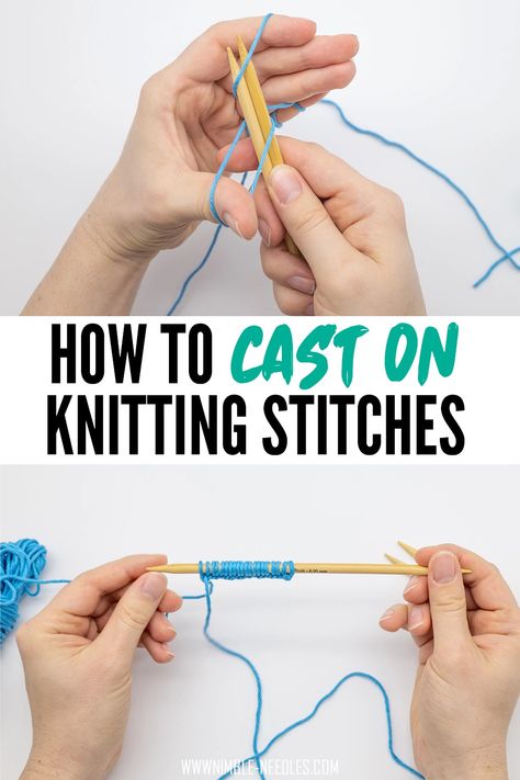 How to cast on knitting stitches - 3 easy methods for beginners Knitting Stitches For Beginners, Knit For Beginners, Knitting Yarn Diy, Knit Stitches For Beginners, Cast On Knitting, Diy Crafts Knitting, Craft Knitting, Beginner Knitting Patterns, Diy Yarn Crafts