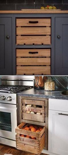 Dapur Rustic, Replacing Cabinets, Organiser Cucina, Old Wooden Crates, Decor Ikea, Country Garden, Kitchen On A Budget, Trendy Kitchen, Kitchen Remodel Idea