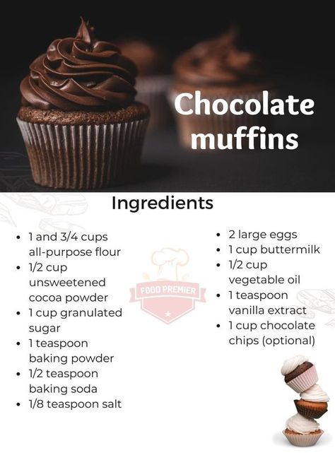 Food Premier Muffins Recipes Easy, Basic Muffin Recipe, Homemade Recipe Books, Cake Recipes Easy Homemade, Tasty Recipes Videos, Sponge Cake Recipes, Tasty Baking, Easy Baking Recipes Desserts, Healthy Sweets Recipes