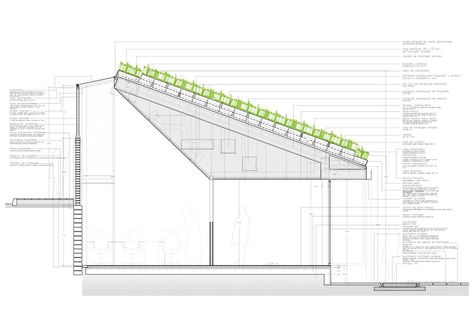 13 Spectacular Living Roofs in Detail,Centro Creación Joven Espacio Vias / Estudio SIC Garden Roof, Modern Roofing, Roofing Options, Living Roofs, Steel Roofing, Roof Architecture, Concrete Roof, Roof Trusses, Construction Details