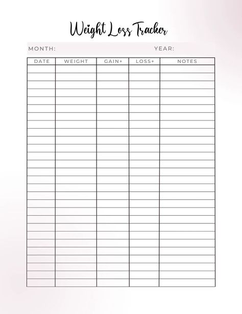 Losing Weight Planner, Losing Weight Journal Ideas, Daily Weigh In Template, Losing Weight Tracker, Weight Tracker Printable Free, Printable Weight Tracker, Lost Weight Tracker, Weight Journal Ideas, Bullet Journal Weight Tracker