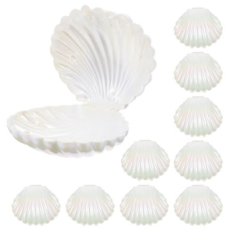 White Jar, Seashell Jewelry, Candy Holder, Party Favor Boxes, Candy Containers, Candy Boxes, Chocolate Box, Creative Jewelry, Treat Boxes