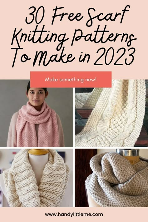 30 Free Scarf Knitting Patterns To Make In 2023 - Handy Little Me Cute Scarf Knitting Pattern, Womens Knitted Scarf Patterns Free, Free Knitting Patterns For Scarfs, Dk Scarf Knitting Patterns Free, Free Aran Scarf Knitting Patterns, Wide Scarf Knitting Patterns, Easy Knit Scarves Free Patterns, Quick Scarf Knitting Pattern, Knitting Pattern For Scarf