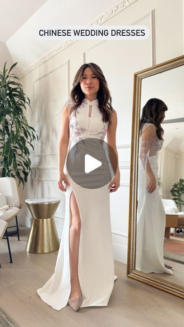 Ally Chen • San Francisco Style & Travel on Instagram: "What I ordered vs what I got: chinese american wedding dresses!! @eastmeetsdress 👰🏻‍♀️which one is your favorite on me 1,2,3?   Kick starting my wedding shopping series to find the perfect dress. I’m starting with a company that speaks to my Asian American heritage. All the dresses are made for women who wants to push the boundaries of fashion for her traditional Chinese wedding dress.   ♥️Use code: EMDxALLY to get $15 off your next dress or jacket purchase   Hair color and style @curtisshepherd   #weddingdress #wedding #cheongsam #qipao #whatiorderedvswhatigot #tryonhaul #aapiheritagemonth #asianamerican #2024bride #2025bride" Wedding Dress For Asian Bride, Hong Kong Wedding Dress, Chinese American Wedding Dress, Wedding Dress Asian Brides, Asian Style Wedding Dress, Wedding Dresses Asian, Qipao Wedding Dress, Chinese Style Wedding Dress, Modern Chinese Wedding Dress