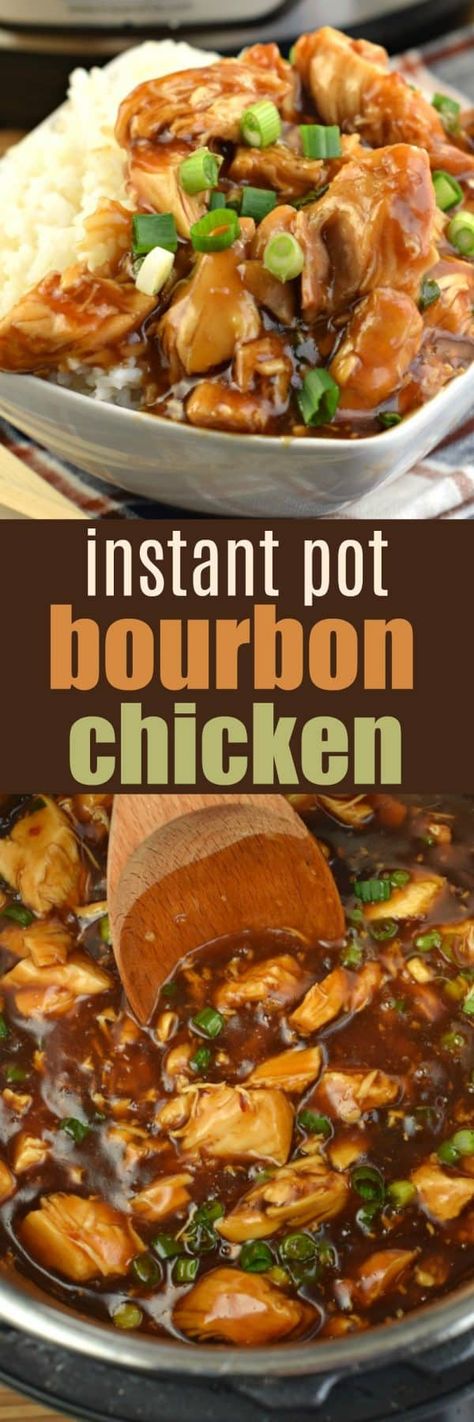 From start to finish, this easy Instant Pot Bourbon Chicken Recipe is ready in under 30 minutes! Packed with flavor, it's faster than going to the mall to pick up a plate of this dish! #chickendinner #chicken #instantpot #pressurecooker #weeknightmeal Instant Pot Bourbon Chicken, Honey Bourbon Chicken, Simple Chicken Alfredo Recipe, Bourbon Chicken Recipe, Honey Bourbon, Zucchini Puffer, Bourbon Chicken, Instant Pot Recipes Chicken, Instant Pot Dinner Recipes